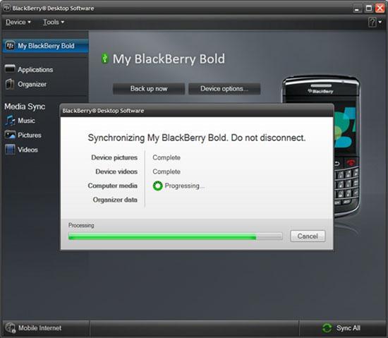 BlackBerry Desktop Software 6 beta 3
